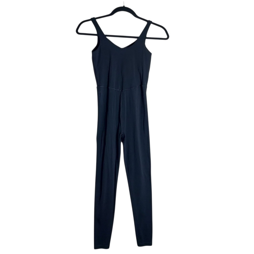 OFFLINE by Aerie Real Me Bodysuit Jumpsuit Black V-Neck Small Petite